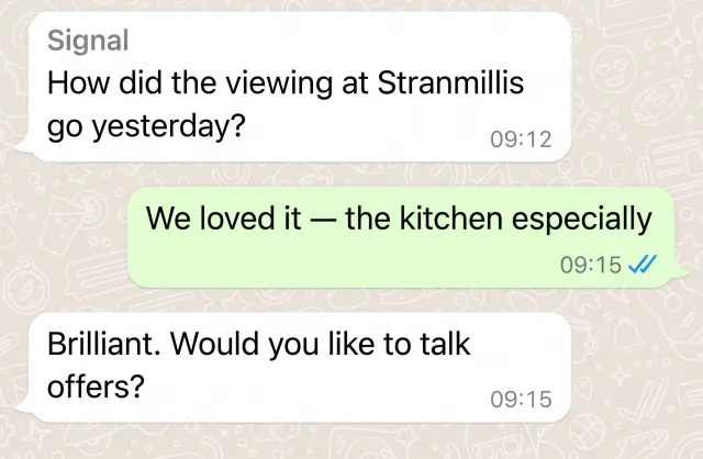 WhatsApp conversation: post-viewing feedback collected the next morning